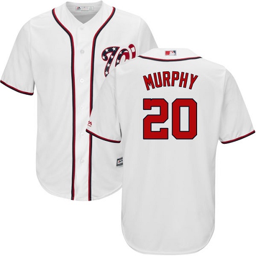 Nationals #20 Daniel Murphy White Cool Base Stitched Youth MLB Jersey
